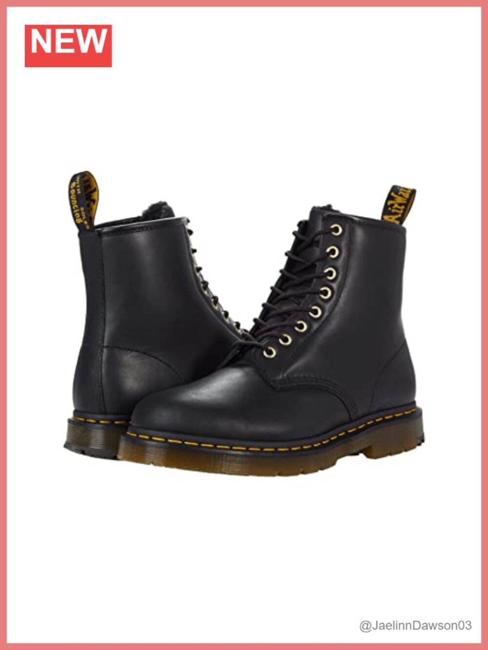 Dr. Martens 1460 Waterproof Lace-Up Combat Ankle Boot Fleece Lined WinterGrip